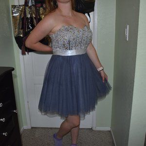 Gray sparkley prom dress